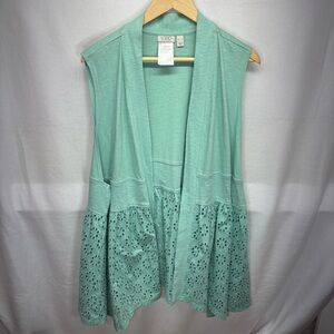 LOGO by Lori Goldstein‎ Mint Green Vest